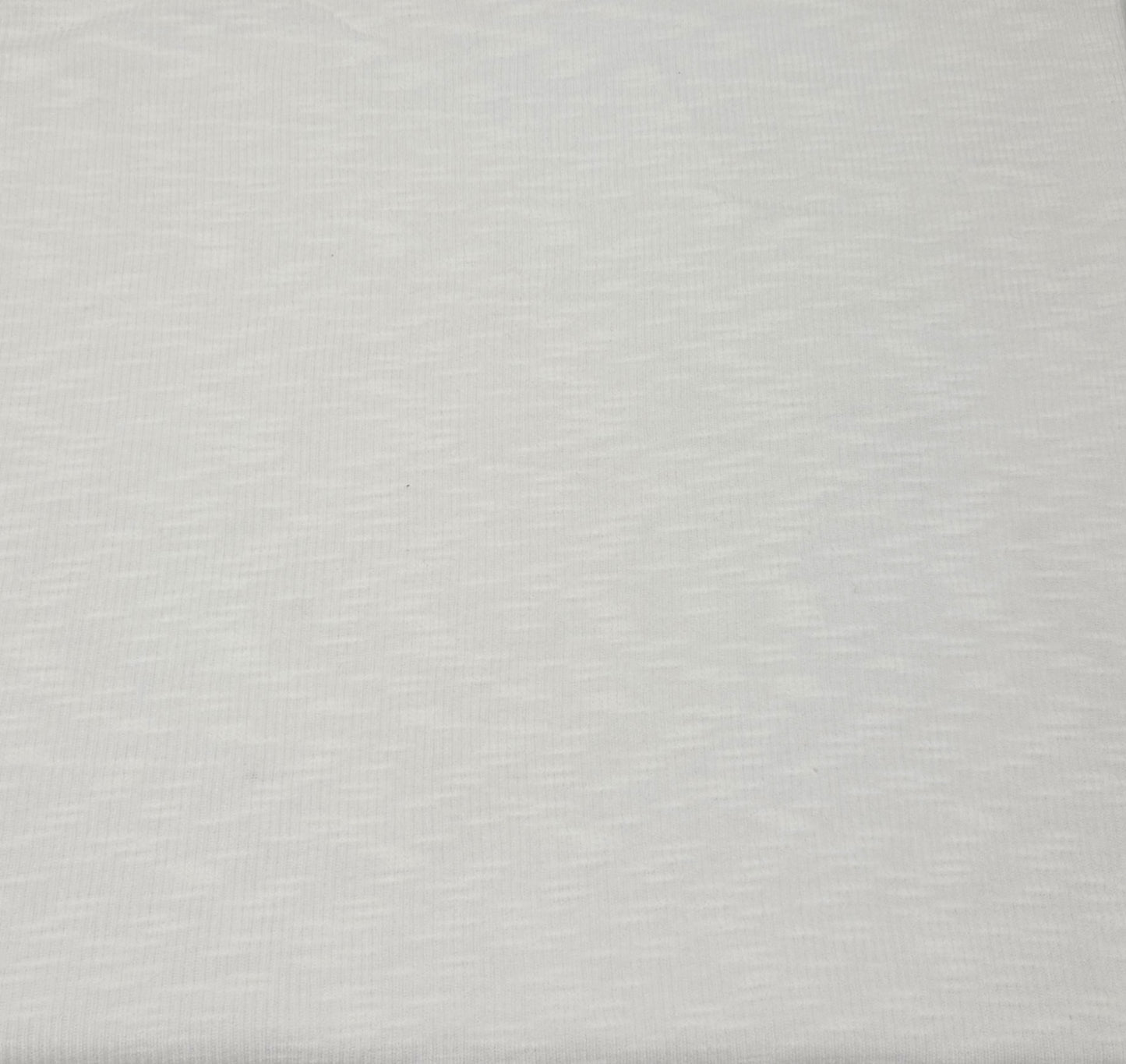 White Cotton Slub 2x2 Rib Knit 180GSM Fabric