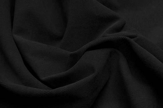 Black 100% Cotton Corduroy 21 Wale Fabric