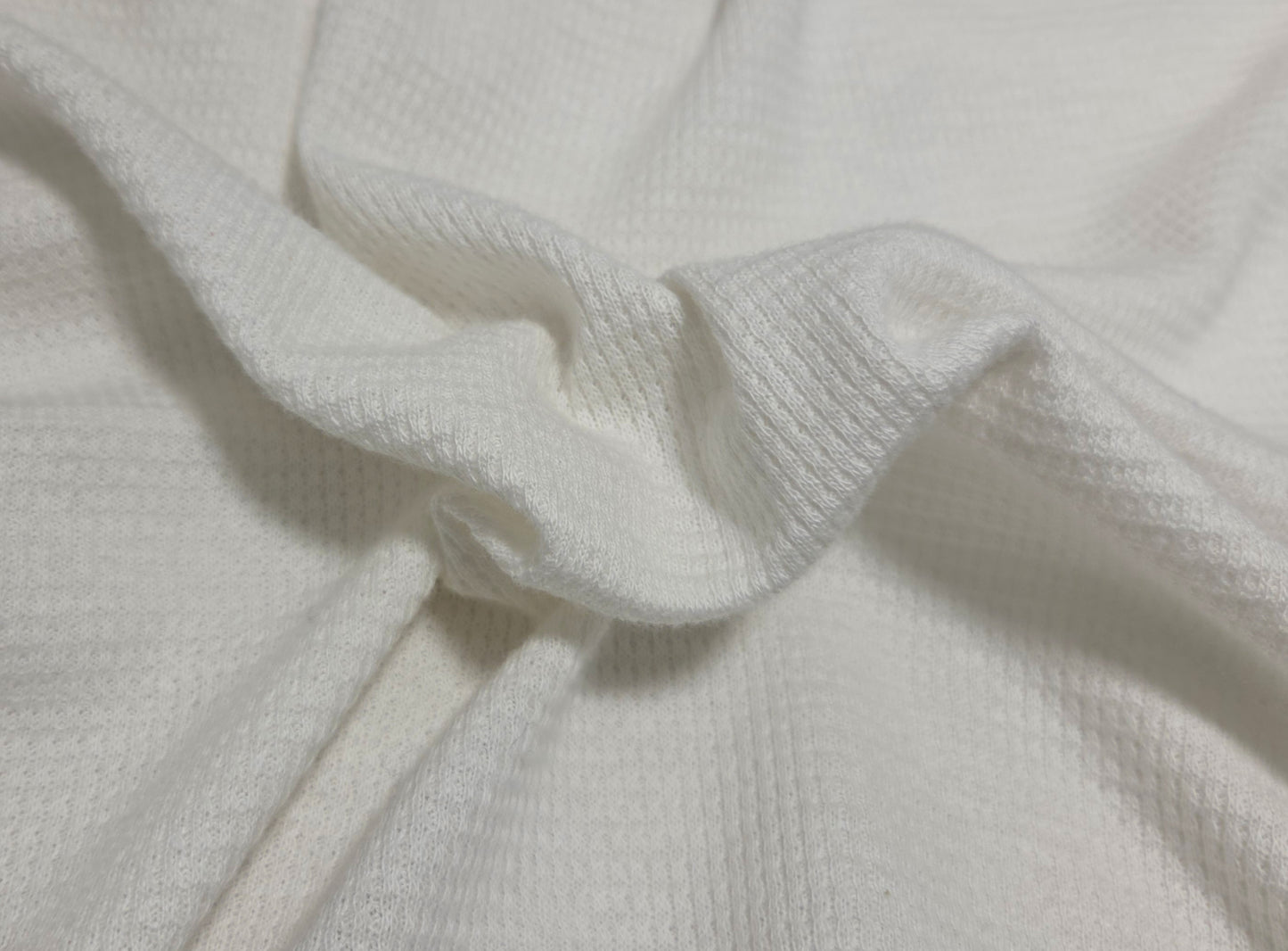 Cotton Thermal Knit Fabric Off White 190GSM Fabric