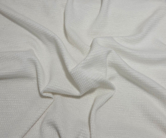 Cotton Thermal Knit Fabric Off White 190GSM Fabric