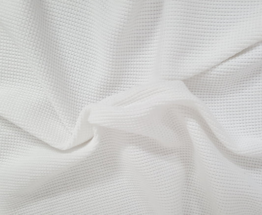 Cotton Thermal Knit Fabric White 400GSM