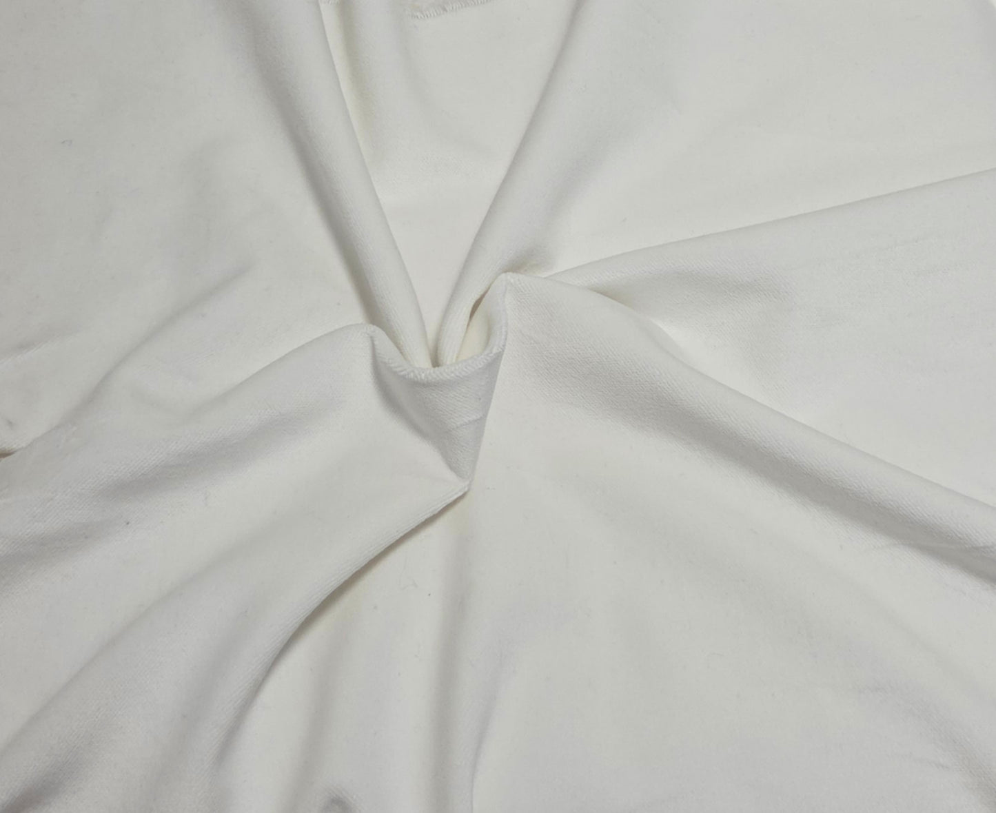White Cotton Woven Velvet Fabric 340 GSM
