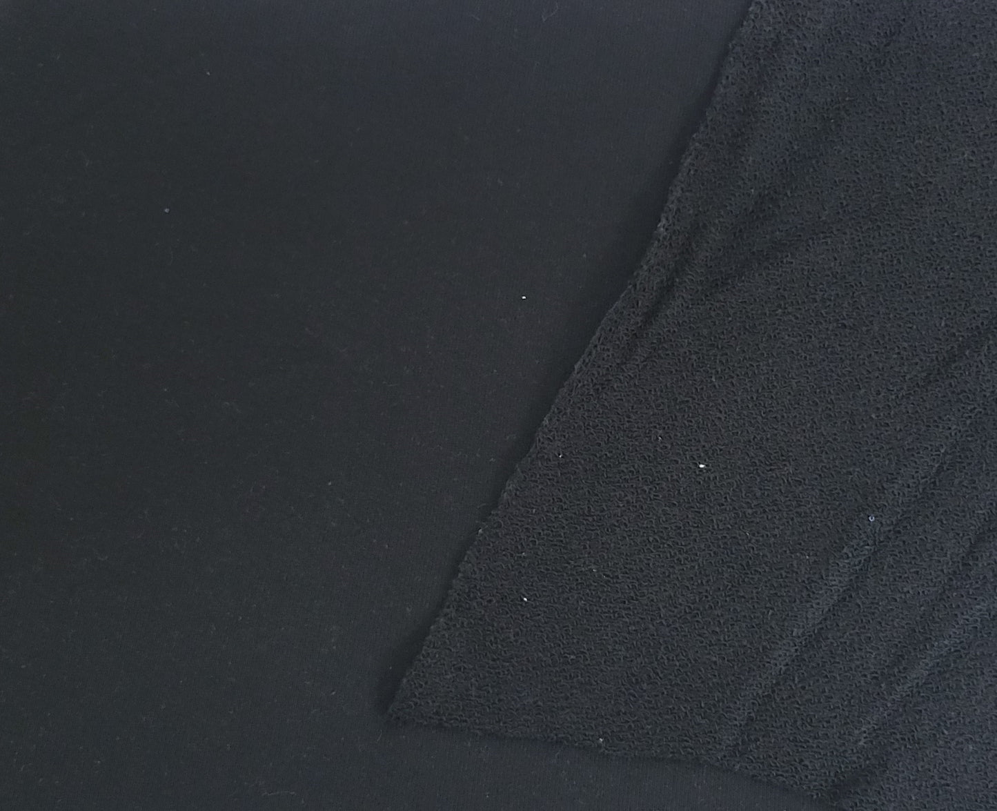 Jet Black 100% Cotton French Terry Knit
