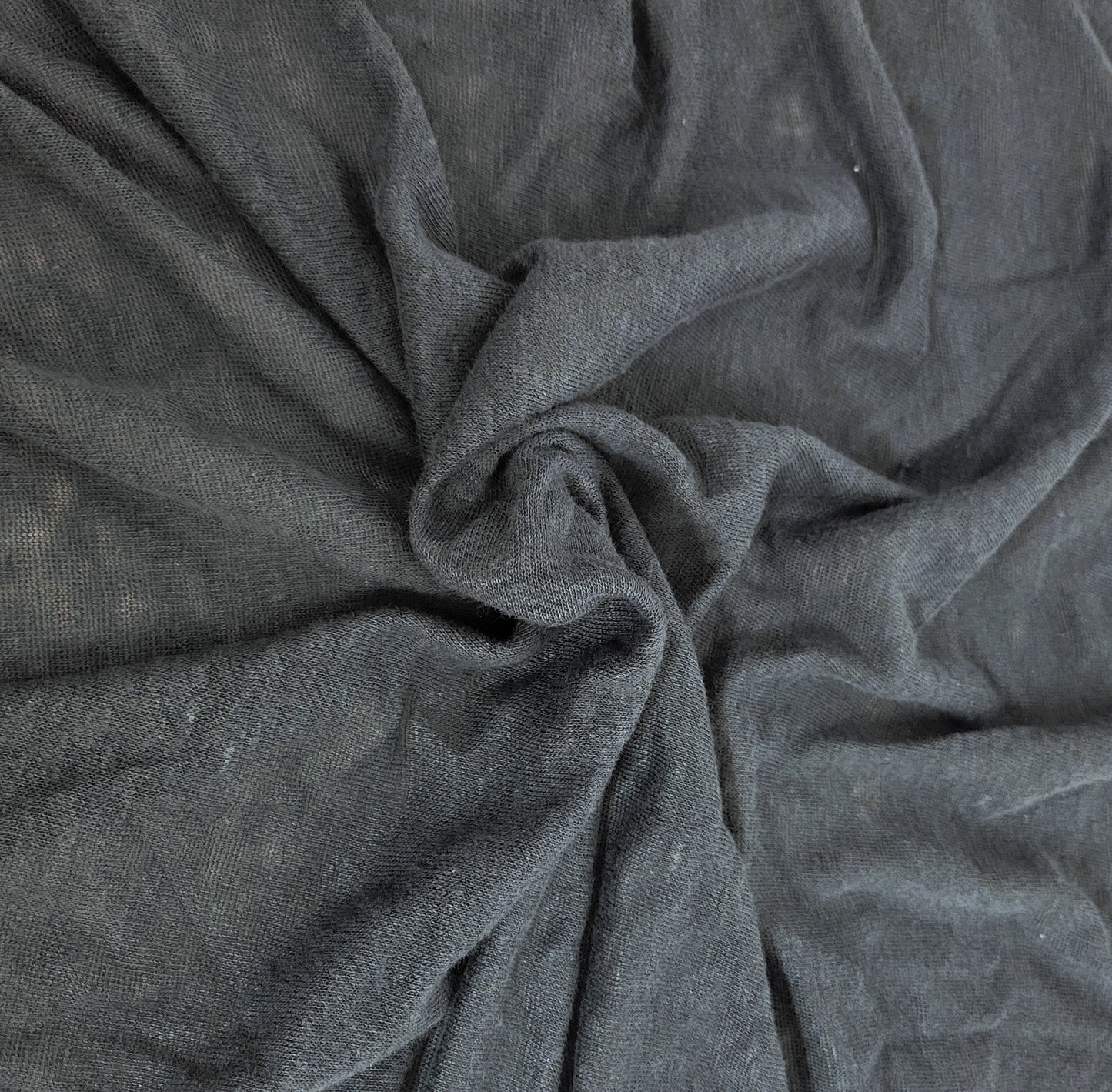 Dark Gray 100% Linen Jersey