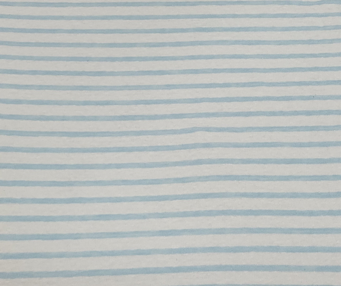 Yarn Dye Stripe White Light Blue Linen Jersey