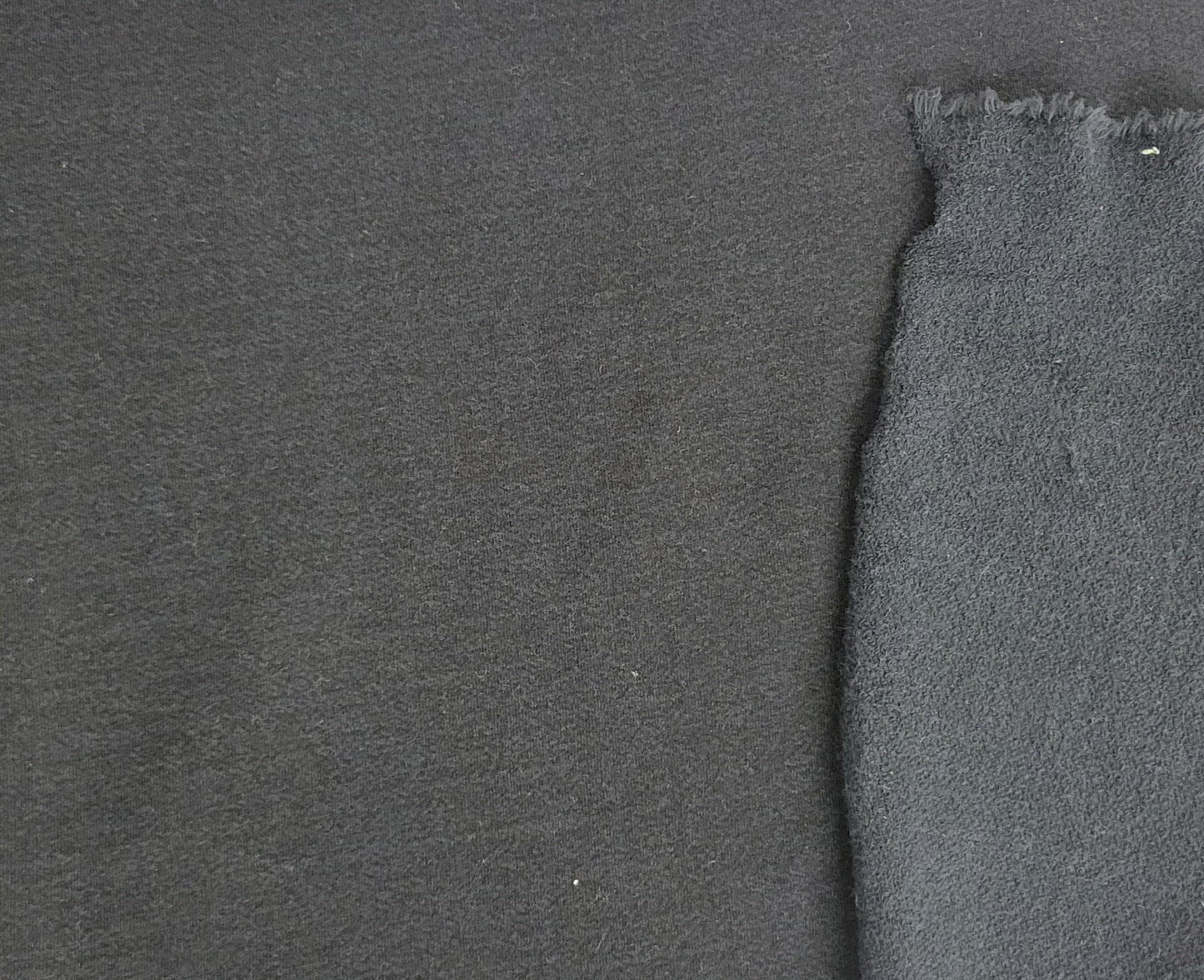Black French Terry Knit Prewashed Cotton Tencel Spandex
