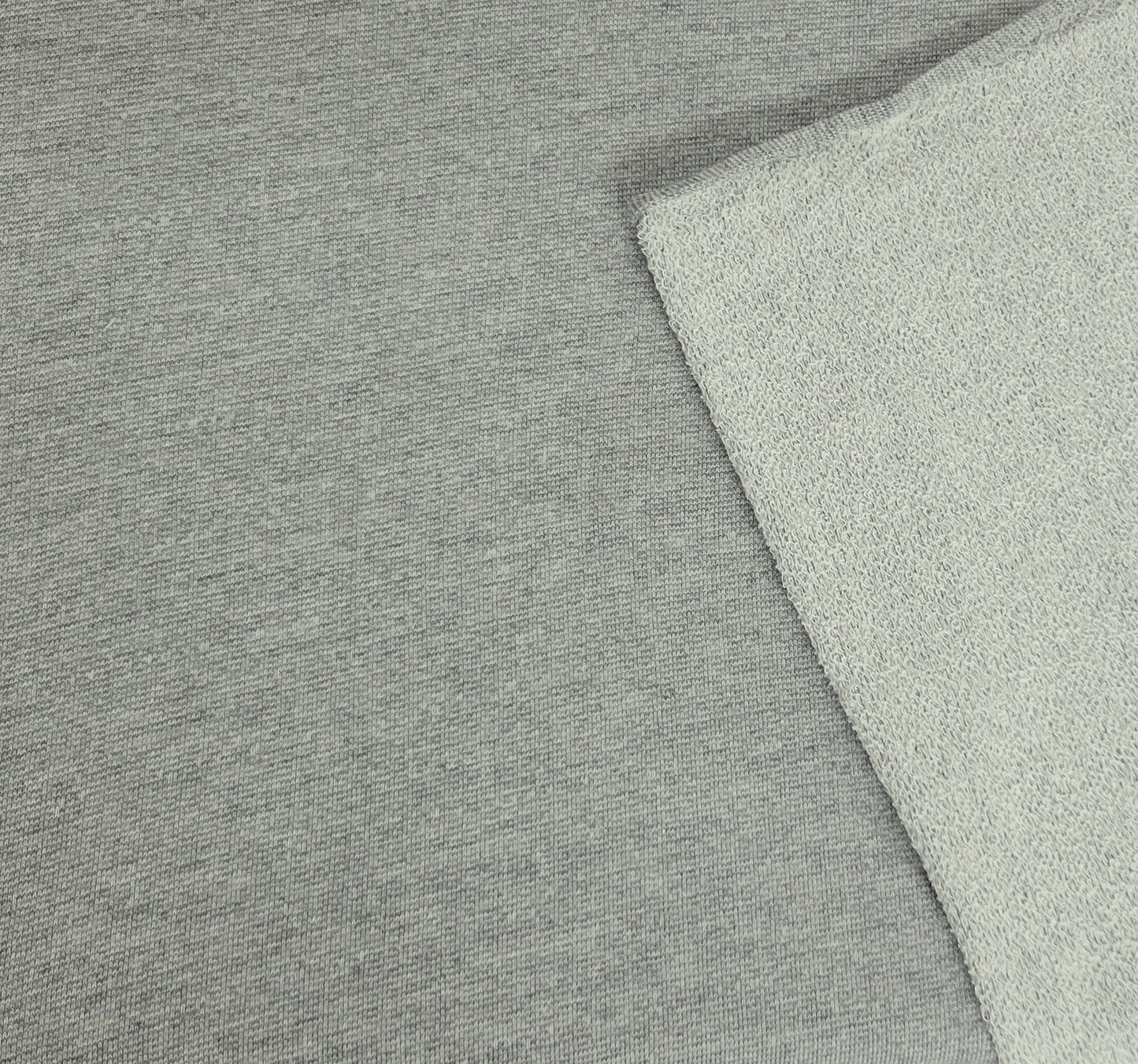 Heather Gray Cotton Blend French Terry Knit