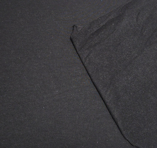 Black Tencel Blend Spandex Sweatshirt Fleece Knit