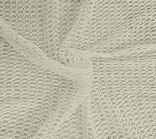 Natural Rayon Spandex Fishnet Knit