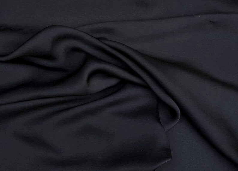 Black Prewashed Tissue Satin