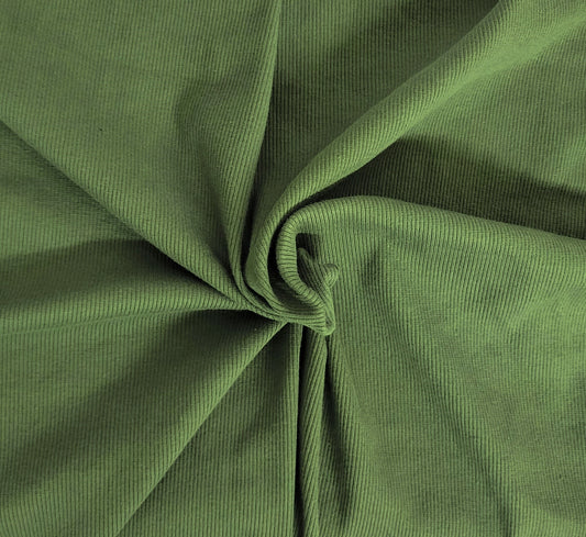 Olive Combed Cotton Spandex 2x1 Rib Fabric