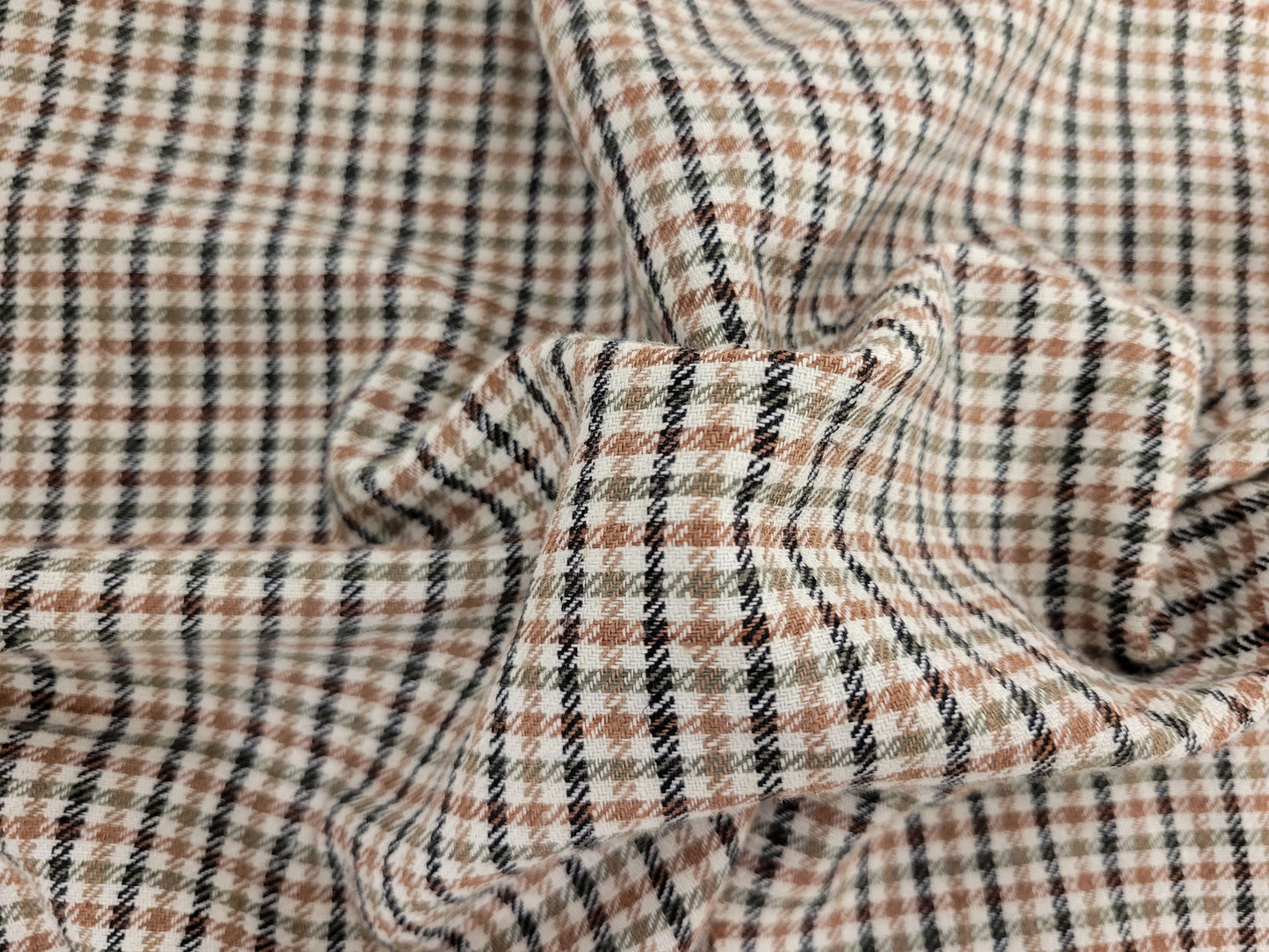 Black Olive Brown Yarn Dye Gingham Linen Cotton