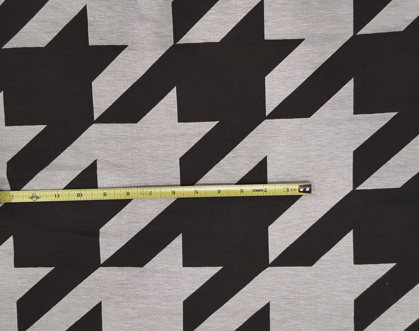 Black Gray Houndstooth Ponte Roma Knit