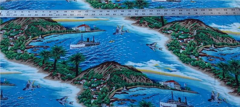 Beach Print Rayon Challis Fabric