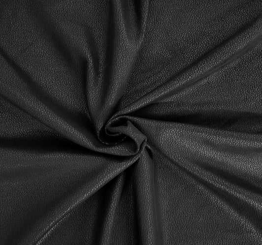 Black Pebble Print Stretchy Vegan Soft Leather