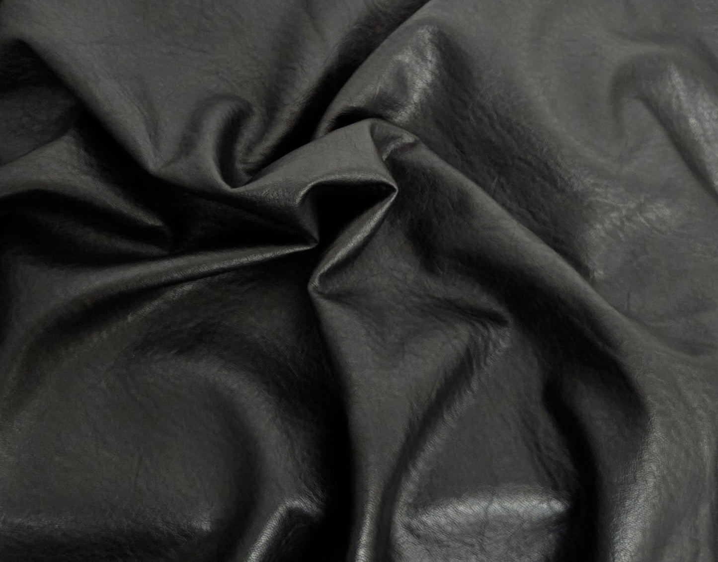 Black Vegan Leather One Side Faux Fur Knit