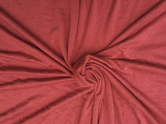 Prewashed Rustic Red Linen Blend Jersey