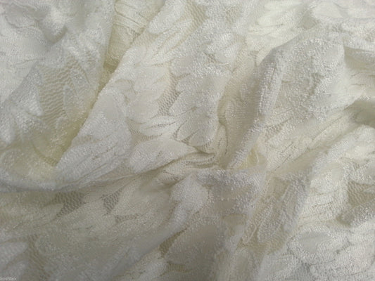 Ivory Nylon Spandex Floral Lace