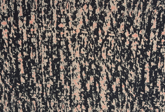 Peeled Paint Print Cotton Jersey Coral Beige on Black