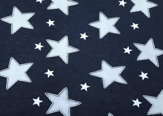 Navy Cotton Jersey Burnout Stars 10/15