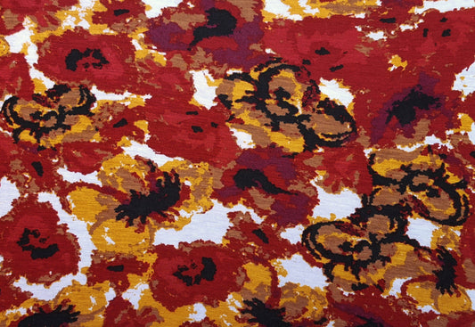 Rayon Spandex Autumn Flower Print Jersey