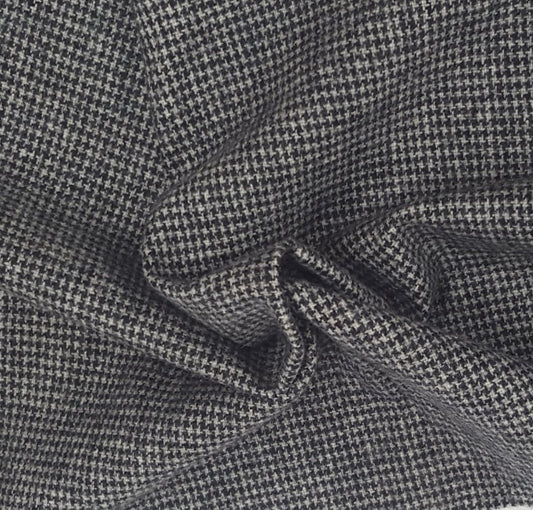 Houndstooth Black Gray Woven Wool