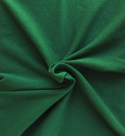 Kelly Green Recycled Cotton Poly 1x1 Sweatshirt Rib Knit
