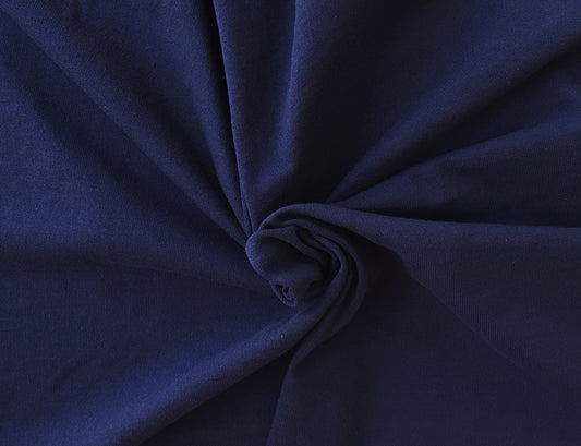 Navy Recycled Cotton Poly Jersey Knit