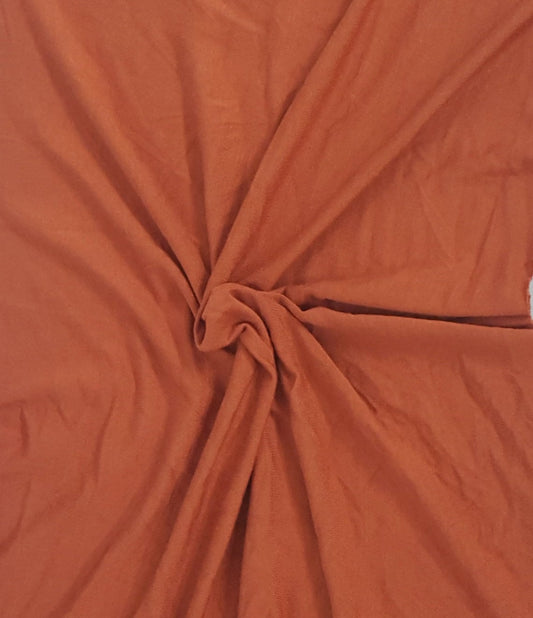 orange bamboo rayon stretchy jersey knit fabric