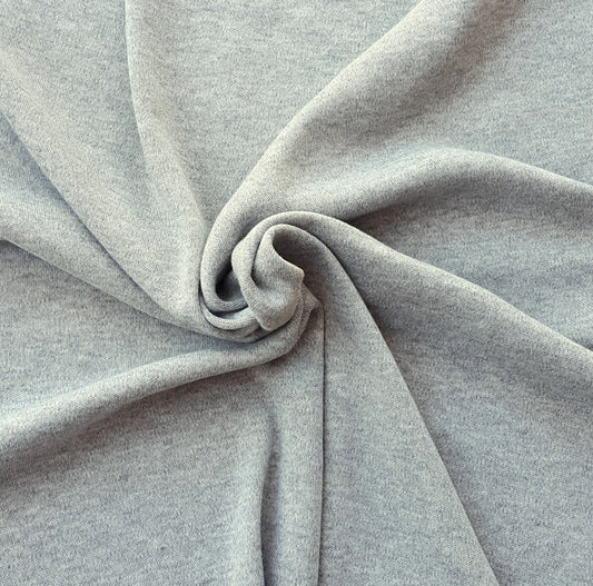 Heather Gray Poly Acrylic Sweater Knit Interlock