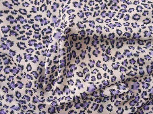 Poly Crepe Purple Cheetah Print