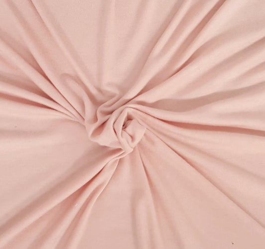 Pale Blush 1x1 Rib Knit Rayon Spandex