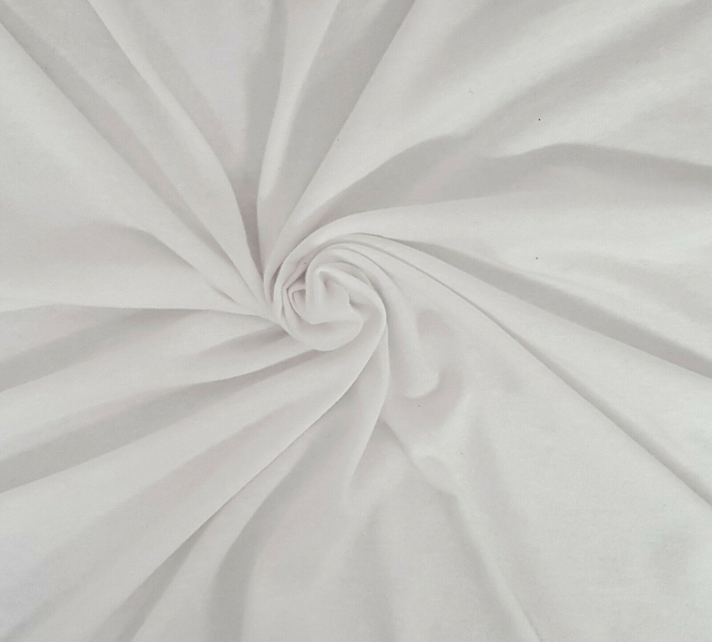 White Cotton Jersey Knit One Side Brush