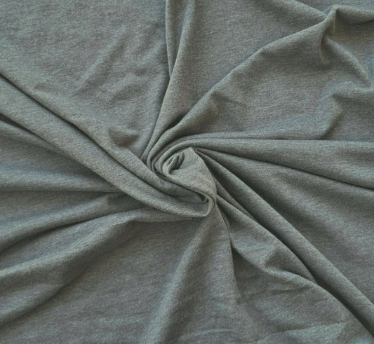 Heather Gray Cotton Blend Jersey