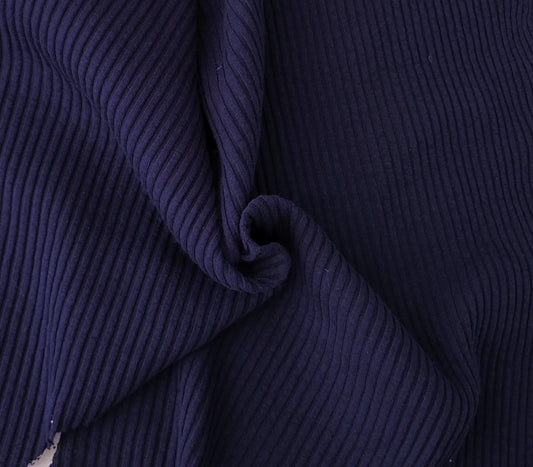Navy 4x4 Rib Knit Cotton Spandex