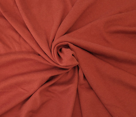 Red Orange Cotton Rayon 1x1 Rib