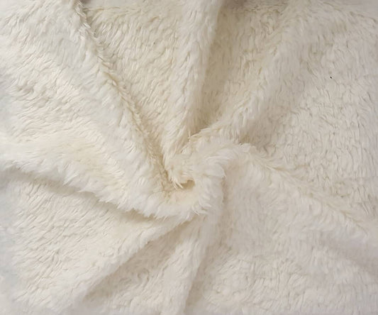 Off White Faux Fur Plush Fabric by the Yard