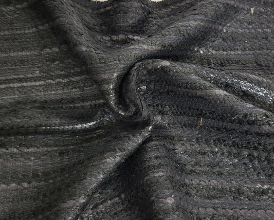 Novelty Acrylic Textured Black Fabric Made in FRANCE