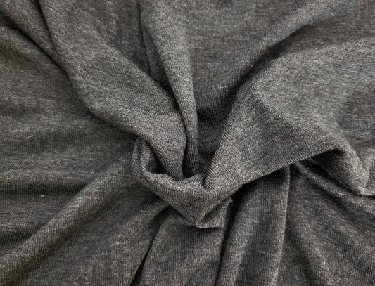Heather Charcoal Bamboo 1x1 Rib Knit