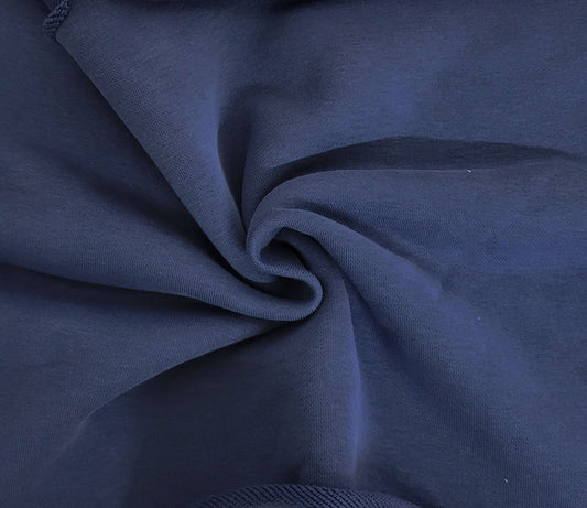Navy Silk Cotton French Terry Knit