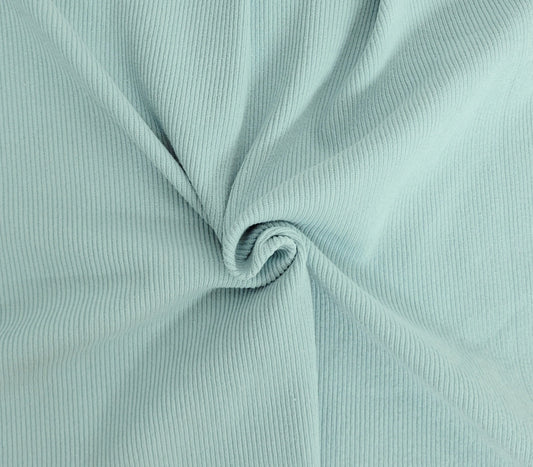 Ice Blue Cotton Spandex 1x1 Rib Matching French Terry Available