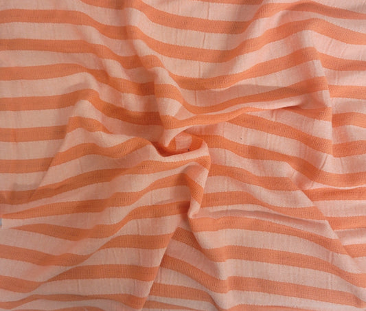 Orange Yarn Dye Stripe Rayon Acetate