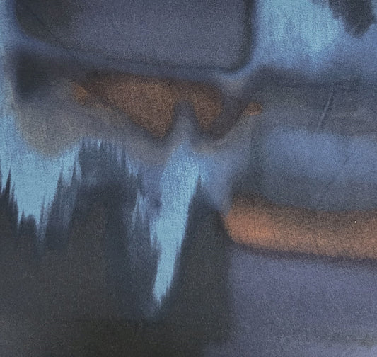 Rayon Spandex Jersey Tie Dye Print #1 Blue Brown