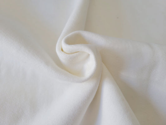 Off White 100% Cotton Sweatshirt Fleece Knit 470GSM