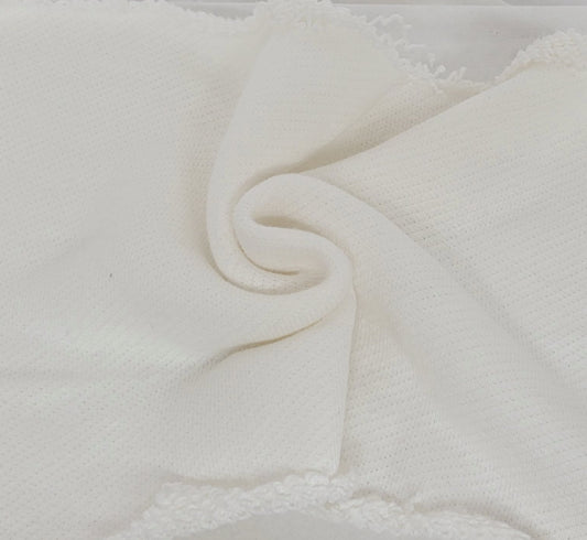 Off White Novelty Cotton French Terry Knit 560GSM