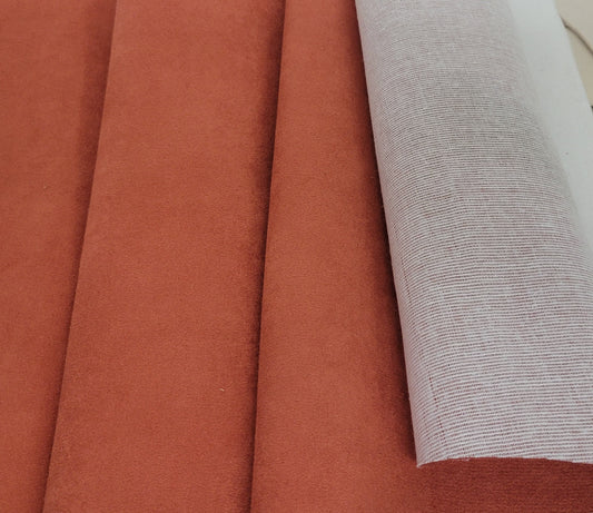 Hearty Orange Vegan Suede With Backing