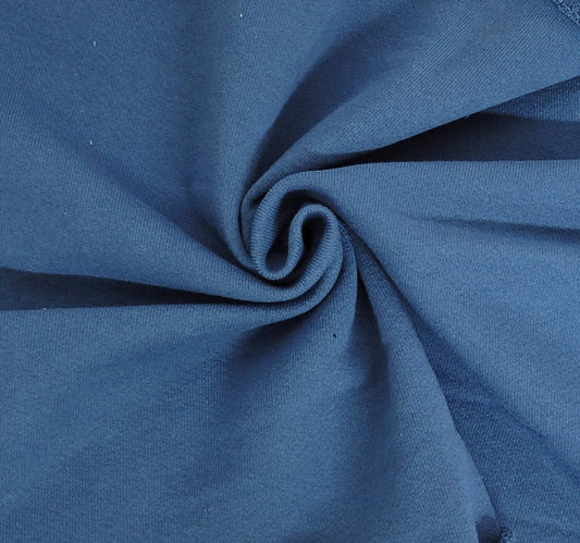 Ocean Blue Cotton French Terry Knit 380 GSM