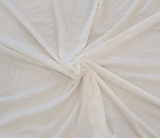 Off White Silk Rayon Cotton Jersey