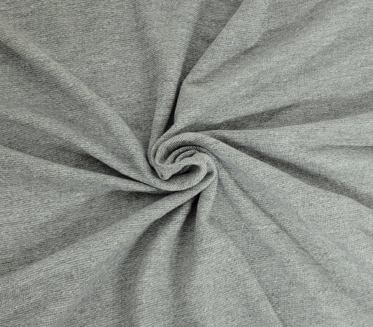 Heather Gray Cotton Blend French Terry Knit