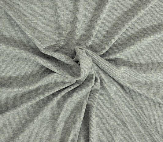 Heather Gray 2x1 Rib Knit Modal Spandex